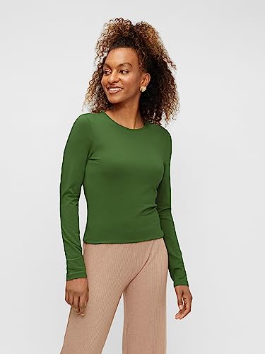 PIECES Damen PCSIRENE LS Tee 3-Pack NOOS CP, Burnt Orange/3-PACK ORANGE-KAL, L – Ansicht 2