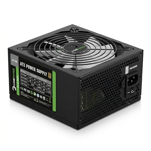 GAMEPOWER GP-750 ATX Netzteil 750W 80 Plus Bronze Zertifiziert Ultra-leise 140-mm Lüfter Aktive PFC-Effizienz Gaming PC Power Supply