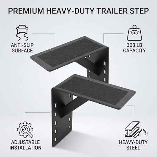 Marches de remorque de bateau en acier robuste structure durable et fiable 300 LB