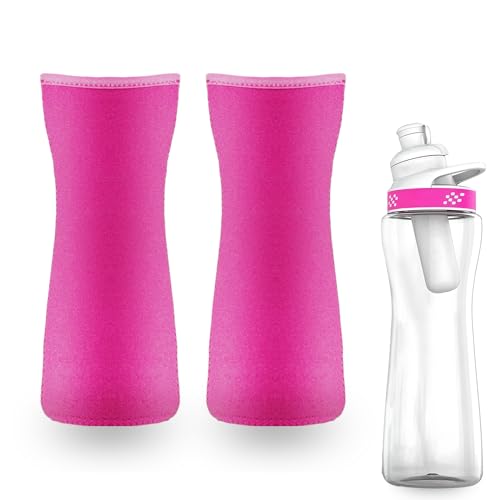 Tridesent Sleeve for Cirkul Water Bottle 2Pcs, 22oz Water Bottle Sleeve for Cirkul Plastic and Stainless Steel Bottle Neoprene Insulated Water Bottle Cover for Retaining Temperature - Pink