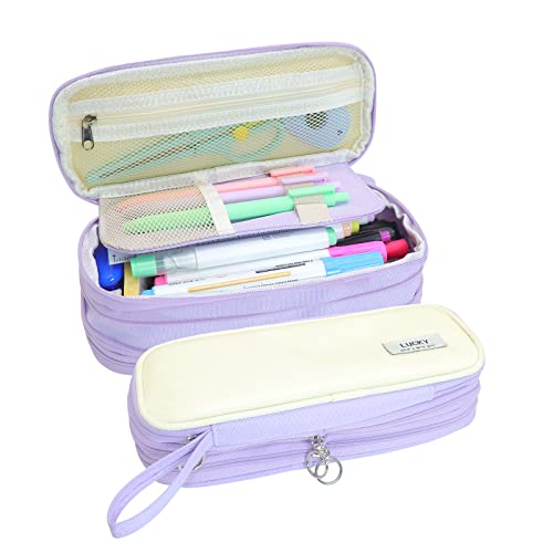 Sonuimy Large Capacity Pencil Pen Case Bag Pouch, Perfect For Girls And Adults, Big Pencil Cases With Cute Aesthetic Design - Professional Organizer For Storage Pens Pencile Cases- Purple #TOP25