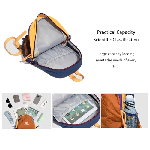 Mochila pequeña para senderismo ligera con diseño color-block miniatura 3