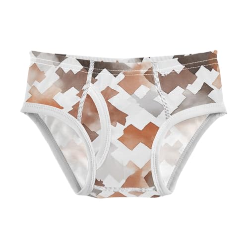 KLL Brown Houndstooth Toddler Boys' Soft Underwear Breathable Undies