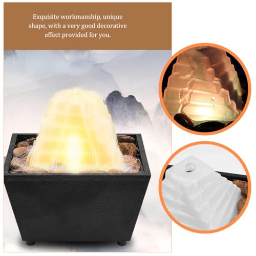 Fontaine d'eau intérieure cascade apaisante éclairage LED en ABS - 4