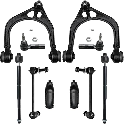Image of Detroit Axle - 10pc RWD Front Suspension Kit for Chrysler 300 Dodge Challenger Charger Magnum, 2 Upper Control Arms with Ball Joint 2 Sway Bars 2 Inner Tie Rods 2 Outer Tie Rods 2 Boots Replacement