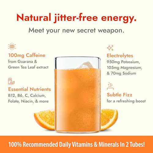 Zipfizz Energy Drink Mix, Electrolyte Hydration Powder with B12 and Multi Vitamin, Orange Soda (20 Pack)