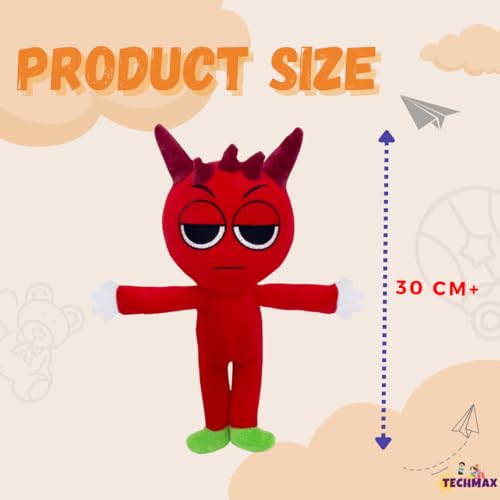 Image of Standing Red Sprunki Plush Toys