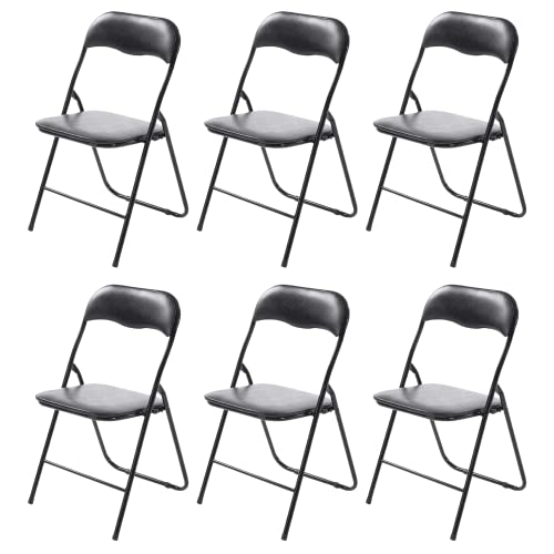Sillas Plegables TIENDA EURASIA Silla Plegable de Aluminio con Respaldo y Asiento Acolchado en PVC Ideal para Cocina, Comedor, Salón,...