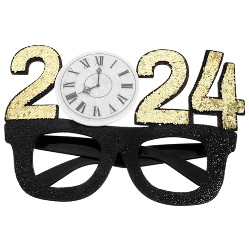 GOOHOCHY 2024 New Year Party Decorative Eyewear Photo Props Unique Frame Sunglasses for Halloween Christmas Easter