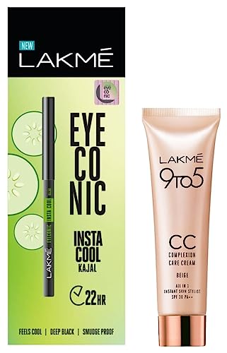 Best Coloured Kajals for Everyday Makeup 12 Lakmé Eyeconic Insta Cool Kajal, Black, Cooling Kohl Liner with C...