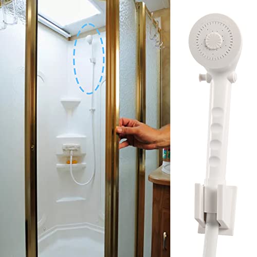 Image of Eagles RV Shower Head with Hose - (White,5Ft Hose) Non-Metallic Outdoor RV Shower Kits Replacement with Pause Function for RVs, Fifth Wheels, Motor Homes, Travel Trailers, Campers, Boats