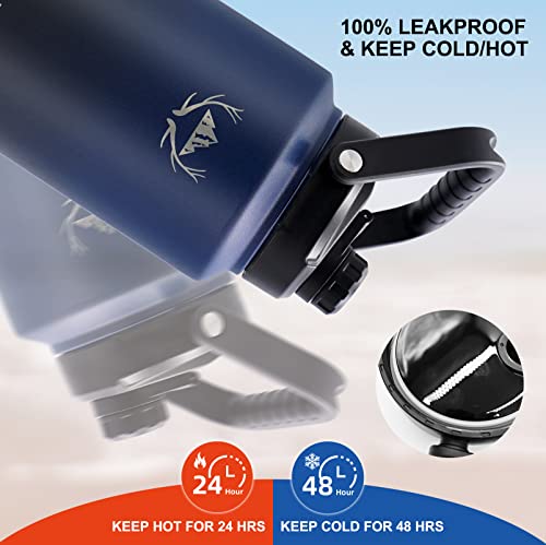 Image of NATURE PIONEOR 1 Gallon (128oz) Insulated Water Bottle Jug with Carrier Bag