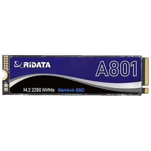 Ridata A801 1Tb \bhXe[ghCu SlcLbVt Nvme 1.4 Pcie Gen 4X4 M.2 2280 3D Nand ǂݎ/ݑx ő5000/4800Mb/bAQ[Xg[W&d