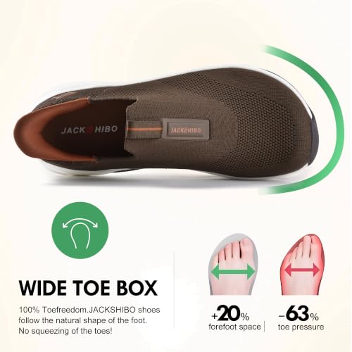Image of Men Slip in Free up Hands Shoe Wide Toe Box Arch Support Orthopedic Walking