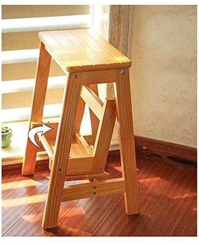 Taburete plegable de madera maciza escalonado multifuncional para hogar 3