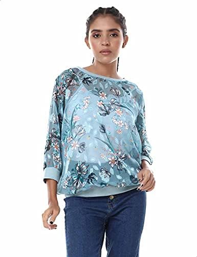 Ravin Floral Pattern Long Sleeves Crew 