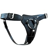 XIAZIGLOVE Strap on Umschnall für Frauen Strap-on Verstellbarer Umschnallpenis Sex Spielzeuge SM PU Leder Weiche für Lesbian Gay Couple Vaginal Analplay mit 3 Austauschbaren Ringen, Schwarz