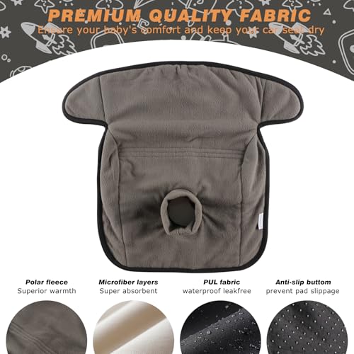 Image of Piddle Pads, Multi-use and Leak Free Lines for Baby Stroller, High Chair & Car Seat, Waterproof Toilet Training Seat Covers for Toddles (Charcoal Grey, 1 Pack)
