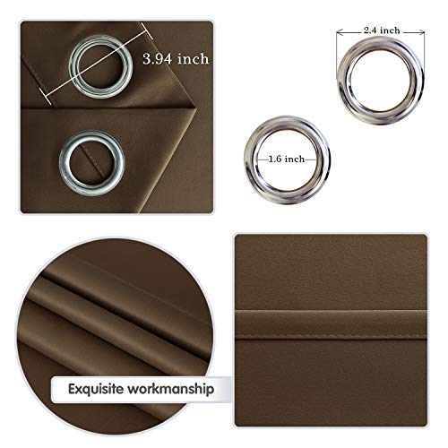 Image of DWCN Blackout Curtains for Bedroom Living Room 42 x 72 Inch 2 Panels Brown