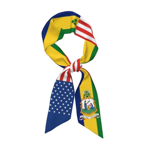 Bandera de Estados Unidos y San Vicente y las Granadinas, pañuelos de satén para el cabello, bandanas, pañuelos para la cabeza, pañuelos transpirables y ligeros para el cuello, para ella y su esposa,