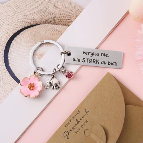 MEJOSER Geschenke für Frauen Beste Freundin Mutmacher Geschenk Schlüsselanhänger mit Gravur Gute Besserung Geschenke Mama Schwester Kollegin Geburtstagsgeschenk Weihnachtsgeschenke für Frauen