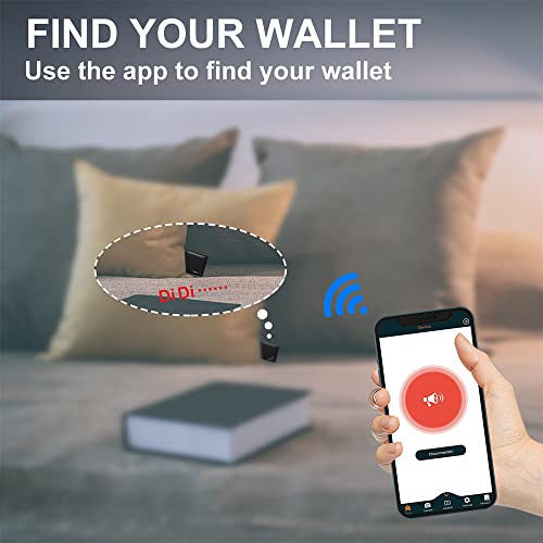 Smart Wallet Bluetooth Wallet Tracker for Men, Credit Card Holder for Men Leather Men's Wallets Cion pocket ID Window(Black)4