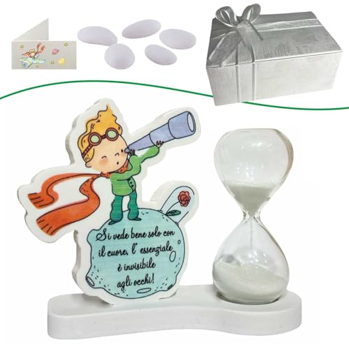 Generico Bomboniera Clessidra Compresa di Tutto Il Necessario per Il confezionamento. (Clessidra Piccolo Principe)