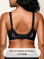 Bügelloser Jelly BH Damen ohne Bügel Nahtloser T-Shirt BH Gepolstert Bequem Klassische Bra mit Mesh Soft Atmungsaktiv Bralette,Schwarz-02,S – Ansicht 5