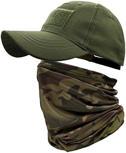 ehsbuy Camo Hats for Men with Cooling Neck Gaiter Baseball Caps Face Scarf Mask Army Tactical Military Hat Neck Tube Snoods for Running Hunting Camping Cycling Fishing Outdoor Sports