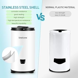 Umelome Spin Dryer 6kg , Energy&Power Saving Spinner, Energy Efficiency Class: A+++, 2800 RPM Clothes Dryer, Gravity Drain dryer, White