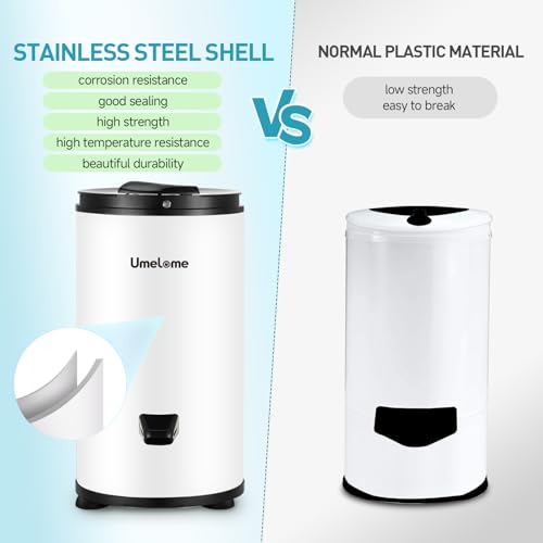 Umelome Spin Dryer 6kg , Energy&Power Saving Spinner, Energy Efficiency Class: A+++, 2800 RPM Clothes Dryer, Gravity Drain dryer, White