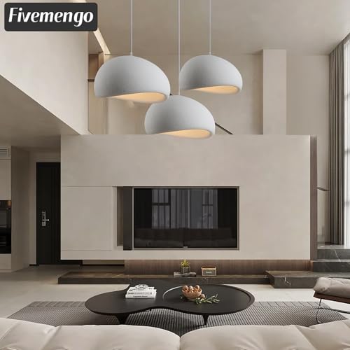 19.7in Wabi Sabi Pendant Lights Ceiling Mount White Modern Japanese Japandi - Image 4