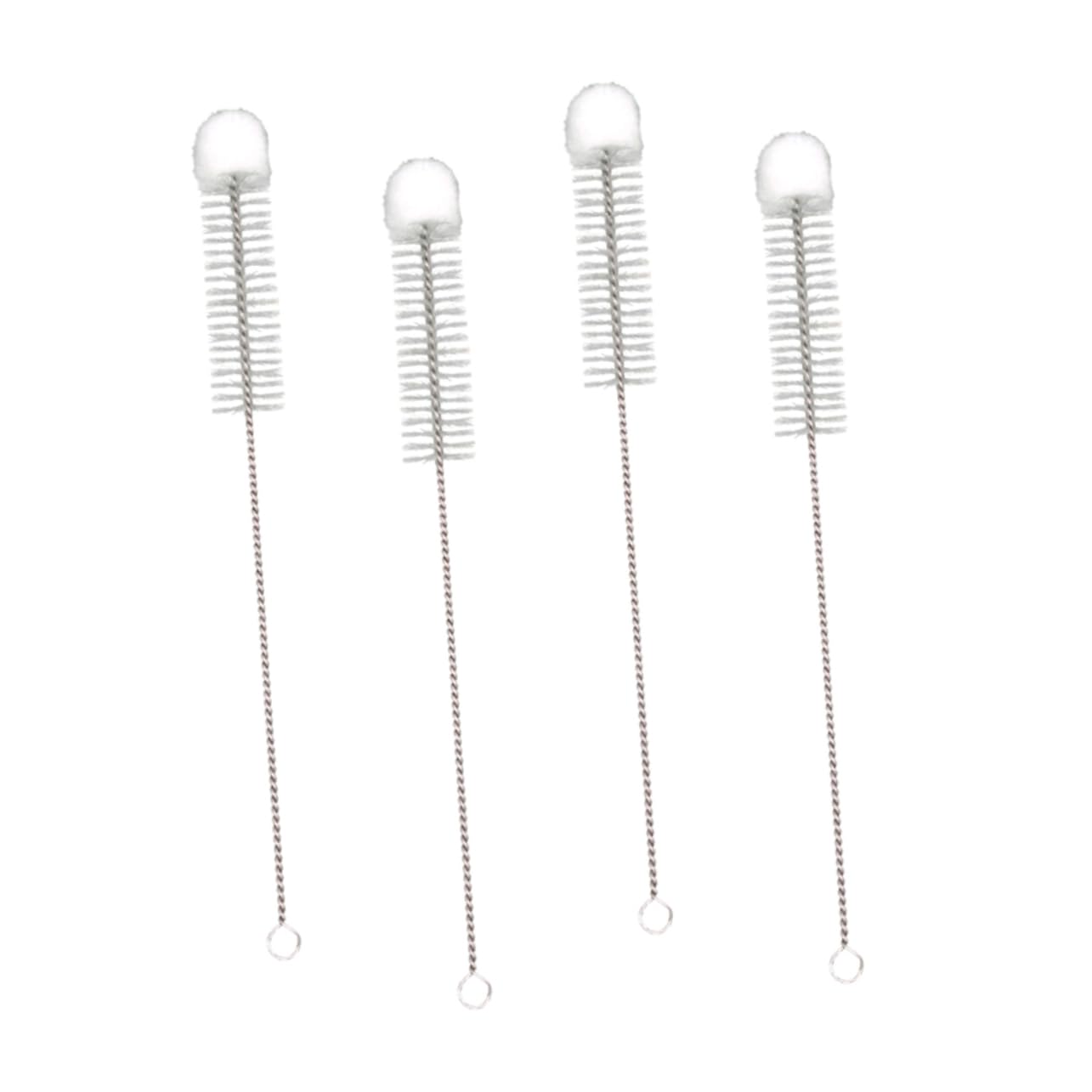Healeved 4pcs Nylon Cleaning Brush Cylinder Vase Drinking Straw Cleaner Tiny Tubes Cleaner Bristle Cleaner Flask Bottle Straw Brush Pipe Tube Cleaner Brush Cup Cleaner Cotton Ball White