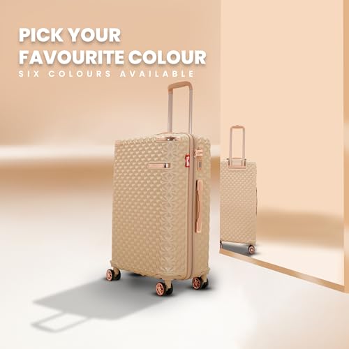 Image of AMERICAN TRAVELLER Goldie ABS Travel Suitcase | Hard Shell Large Luggage | High-Capacity Trolley Bag for Travel | Durable Check-in Suitcase with Spinner Wheels & Secure Lock