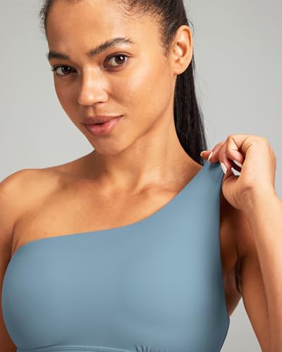 Image of Queenie Ke Womens One Shoulder Sports Bra Left Side Strap Yoga Bras Gym Training Workout Crop Tops
