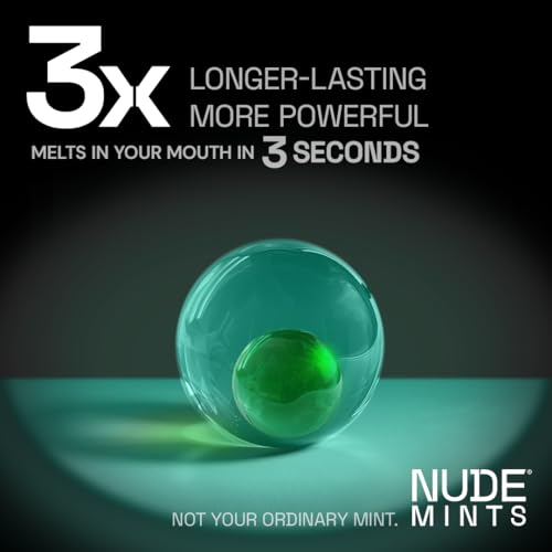 NUDE MINTS | Dual Action Liquid Capsules | Mouth Watering Mint - Lasts 3X Longer - 3X Stronger - Extreme Bad Breath Treatment For Adults - Sugar Free, 0 Calorie - Variety - 5 Pack - 150 Capsules