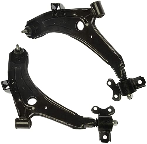 Image of Detroit Axle - 6pc Front End Control Arms Kit for 1996-2000 Hyundai Elantra, 1997-2001 Tiburon, 2 Lower Control Arms w /Ball Joints 4 Inner & Outer Tie Rod End Links 1998 1999 Replacement
