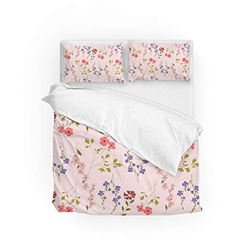 Parure de lit king sans repassage polyester motif 3 pastel doux - 3