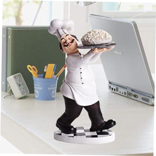 Figura decorativa de chef en resina para cocina miniatura 3