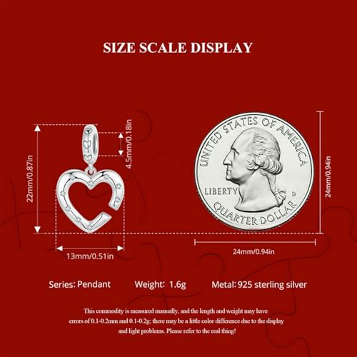 Abalorio de plata de ley 925 con corazón abierto elegante para mujer 2