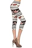 Leggings Depot High Waisted Checkered & Animal Print Leggings for Women-Capri-R620, Lucky Elephant, Plus Size
