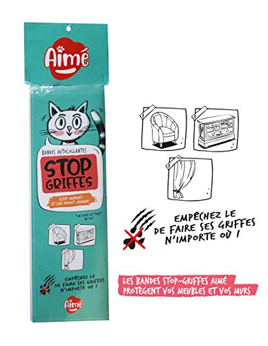 Aimé| Stop'Griffes Klebeband Doppelseitig Kratzschutz Sofa Katze x24| Sofaschutz Katze gegen Kratzer| Kratzschutz für Sofa, ohne schädliche Substanzen| Für alle Oberflächen| 30x4,5cm