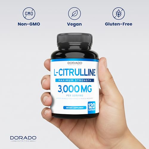 Image of L Citrulline 3000mg Supplement (120 Capsules) Support L Arginine & Nitric Oxide Pills - L-Citrulline For Men & Women - Muscle Recovery & Pump Supplement - 3rd Party Tested, Vegan, Non-GMO - USA Made