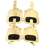 jojofuny 2 Stück Lustige Brille Unregelmäßig Randlos Neuheit Party-Brille Party-Brille Party-Foto-Requisiten Mittelfinger-Brille Junggesellenabschied Party-Zubehör Kunststoff