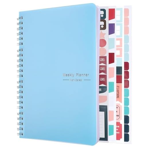 Undated Weekly Planner with Habit Tracker, 52 Weeks To Do List Notebook A5 Weekly Goal Planner with Spiral Binding & Stickers Home Work School Supplies for Women Girls 8.2" x 5.7" - Simple Style