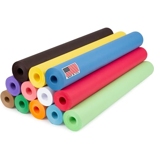 Kraft paper rolls set, 24" x 1200" (12 rolls) multi-color