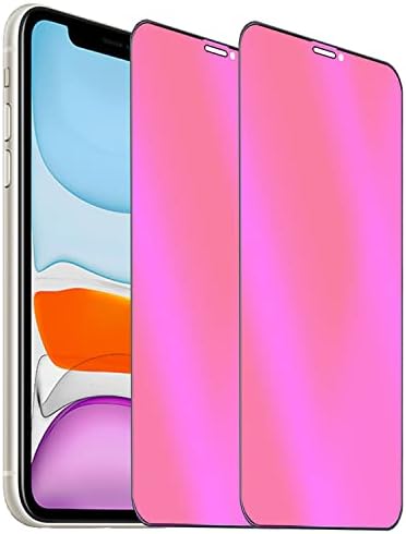 BWEDXEZ 2 Pack Anti-Blue Privacy Tempered Glass Suit for iPhone 11/iPhone XR Mirror Anti-Spy Screen Protector Anti-Peeping Film Electroplated Gradient Colorful