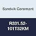 Sandvik Coromant R331.52-101T32KM CoroMill 331 Adjustable Half Side and Face Milling Cutter, 4" Cutting Diameter, 1.1/4" Connection Diameter (Pack of 1)