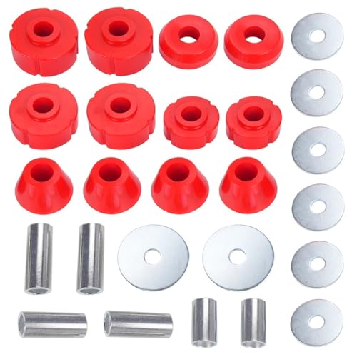 Kit de bujes SFN208 elimina ruidos en cabina de C10 y C15 1967-1972 soportes de carrocería rojos