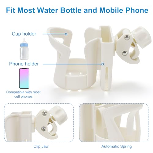 image for Accmor 2-in-1 Walker Cup Holder with Phone Holder, Wheelchair Cup Hold